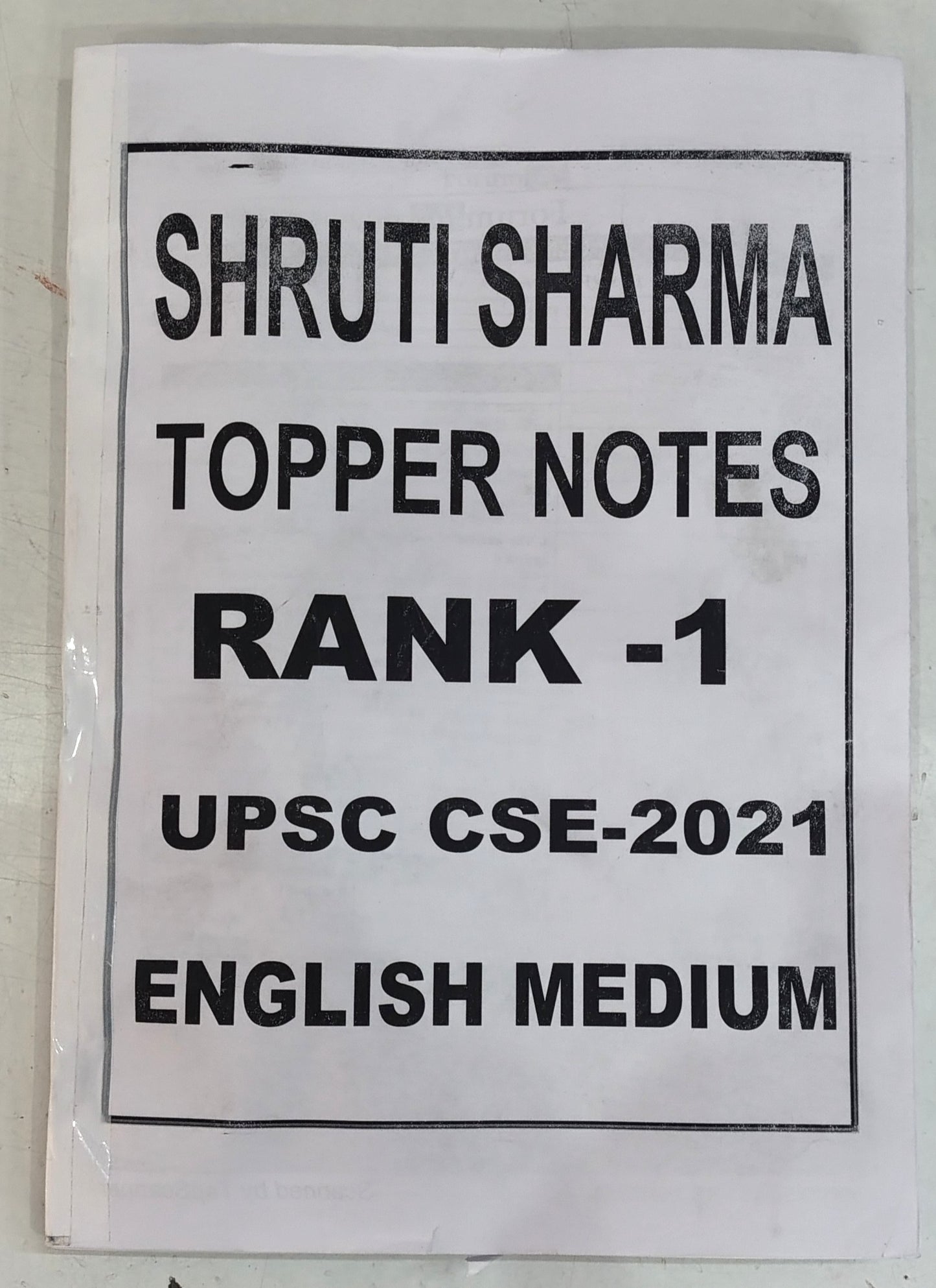 SHRUTI SHARMA TOPPERS COPY