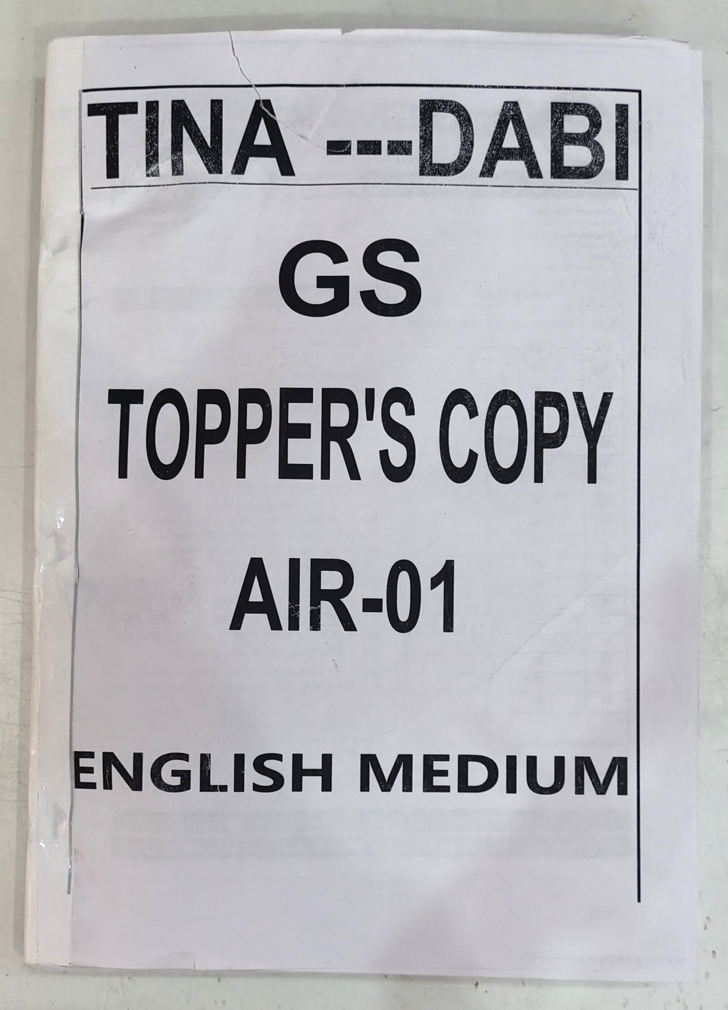 TINA DABI TOPPERS COPY