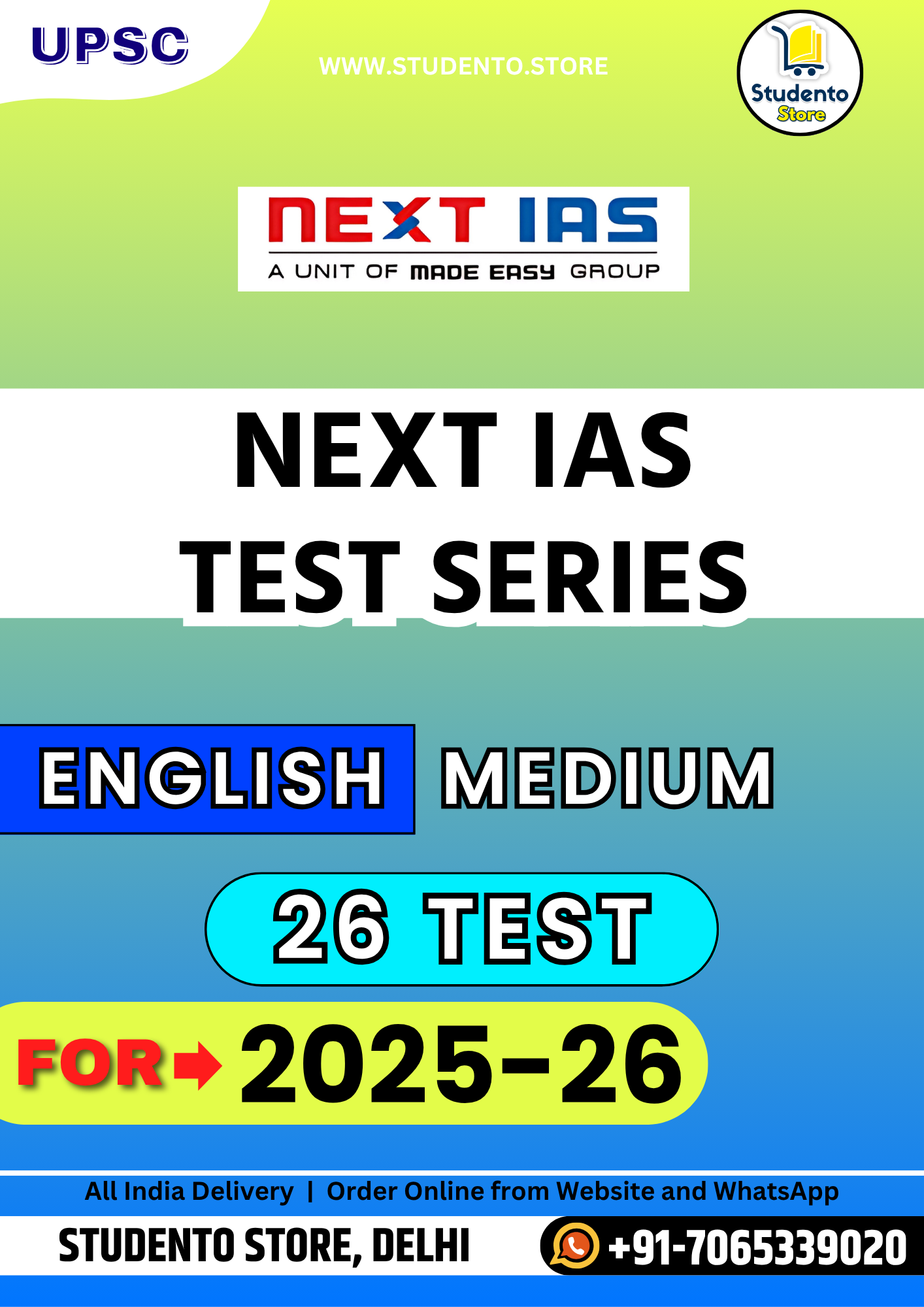 Next IAS Prelims Test Series in English (26 Tests)
