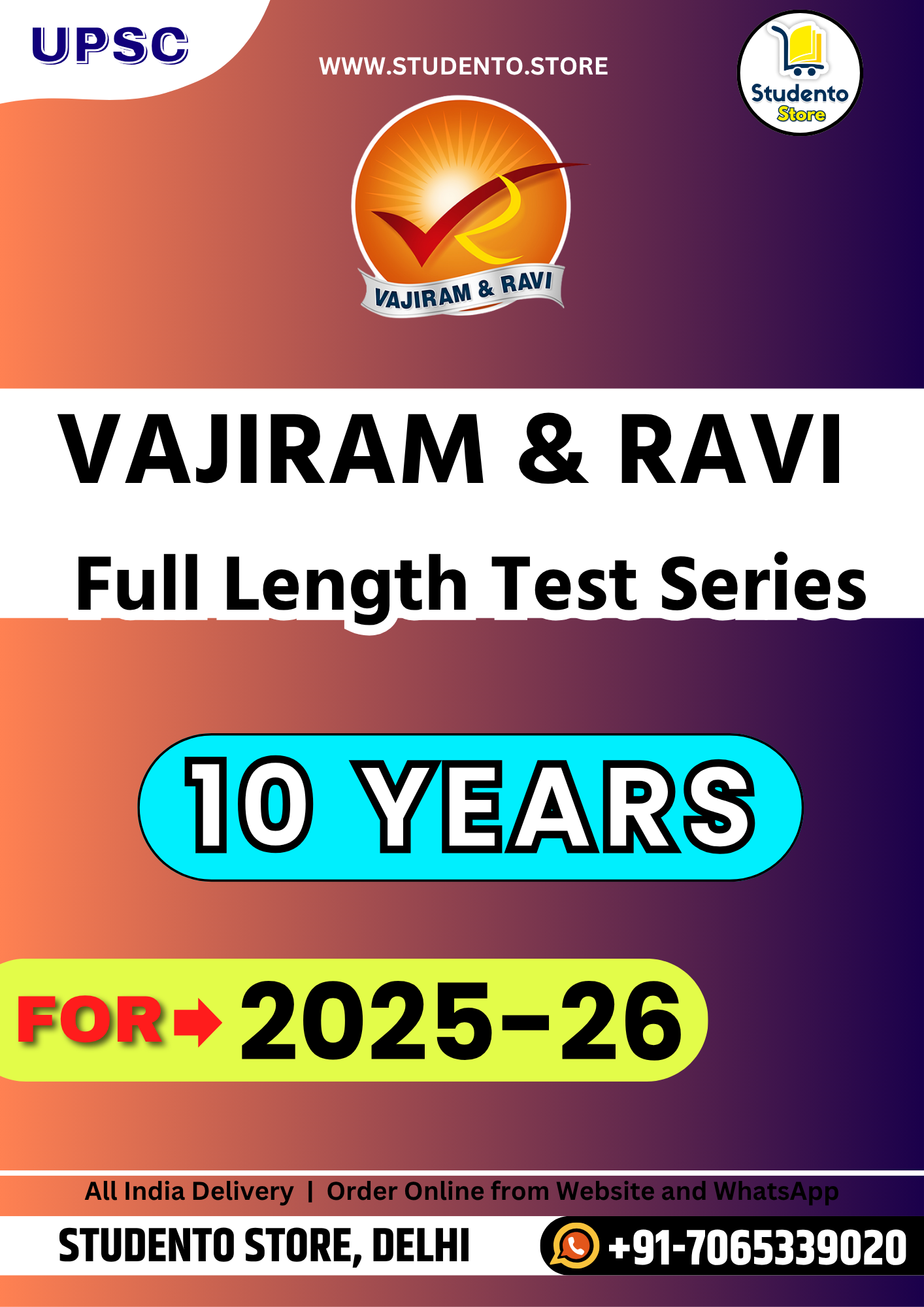 Vajiram 7 Full Length Test Series (Test No: 20-26)