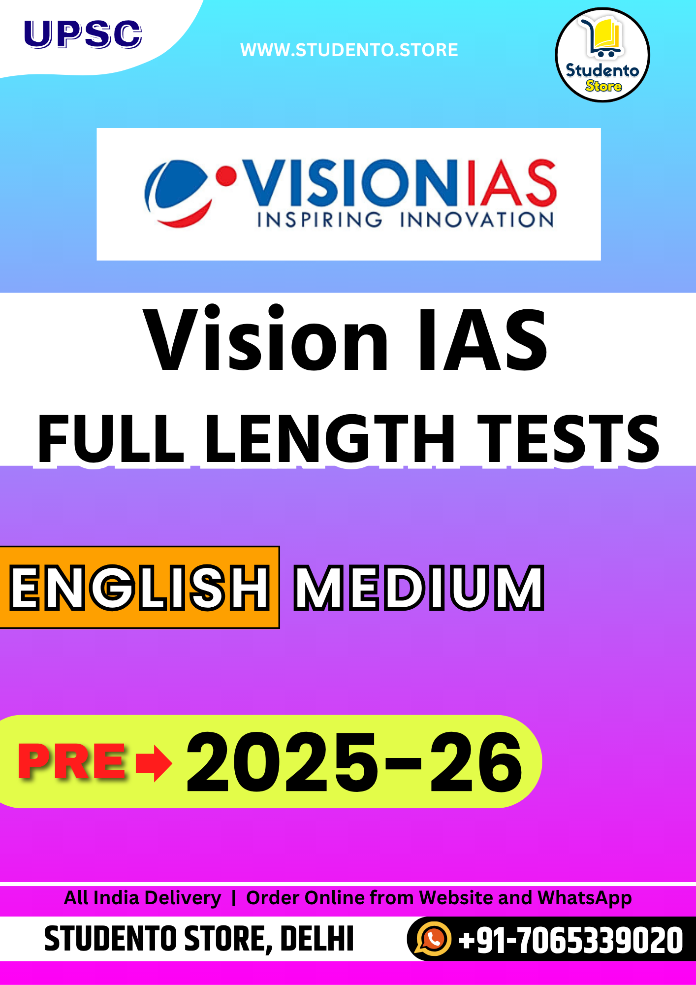 Vision IAS 11 Full Length Tests in English (Test No : 24-34)