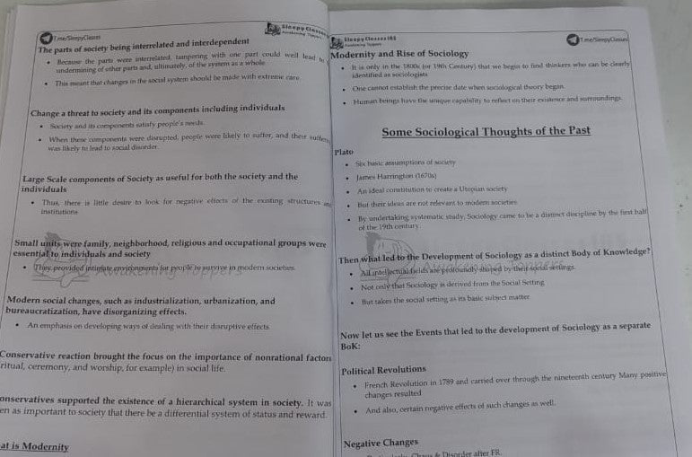 SOCIOLOGY OPTIONAL NOTES