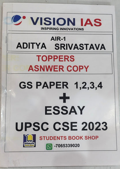 ADITYA SRIVASTAVA TOPPERS COPY